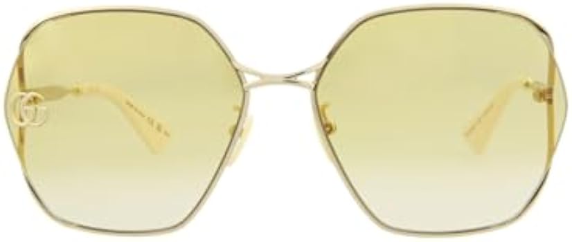 Amazon | [グッチ] GG0818SA 女性 サングラス GOLD/YELLOW SHADED 63