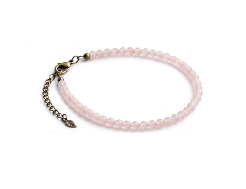Image of Certified Namah Sutra Rose Quartz Beaded Anklet, Natural Crystal Antique Brass Clasp with Extension Chain | Certified Pyrite Anklet for Women, Money Magnet Raw Pyrite Anklet Jewelry, Handcrafted Healing Crystal Adjustable with Natural Stone Energy, Gift for Women Meditation and Balance