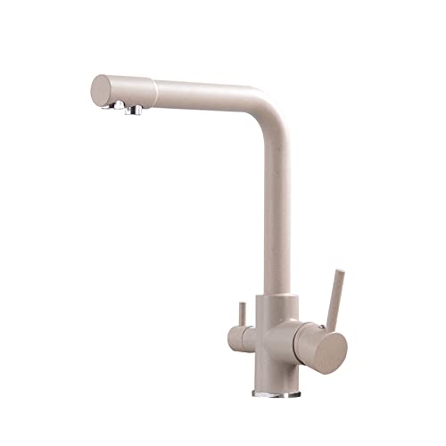 Robinet 3 voies pour cuisine mitigeur eau potable froide chaude anti calcaire pour grand évier