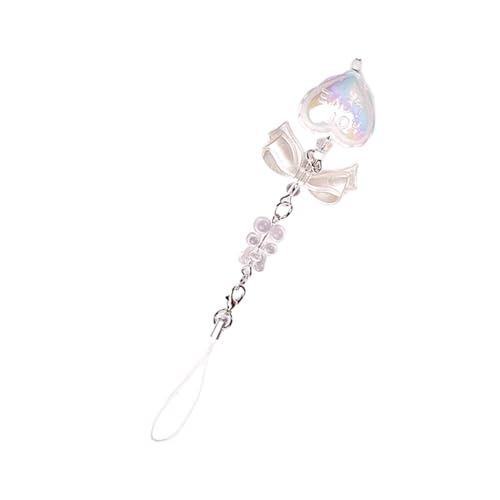 Lovely Heart Bead Keychain Ornament Phone Straps Chain Charm for Bag and Phones