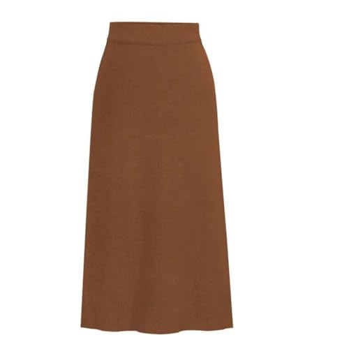 Women Knitted Skirts Elastic Waist Split A-Line Skirt for Women3