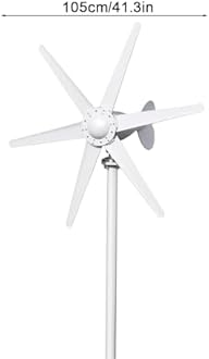 800W Windmill Turbines Generator 6 Blade Fan Wind Turbines Generator Kit Electromagnetic Electricity Producer Equipment Industrial Machinery Equipment for Home Charging White 12V 24V White