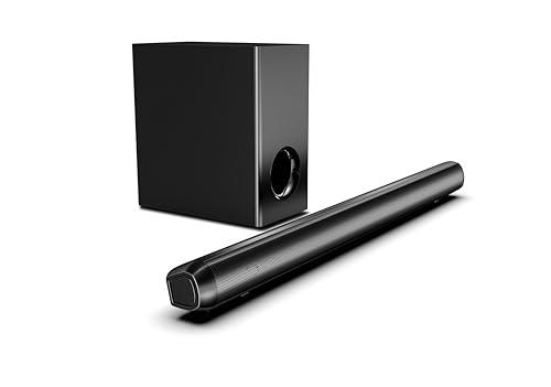 Image of SAL SB10, Soundbar with Wired Subwoofer, 160W Output, 2.1 Channel, Bluetooth v5.0, Supports HDMI ARC, AUX, USB, Optical Input, Digital Amplifier with DSP, LED Display, Remote Control (Black)