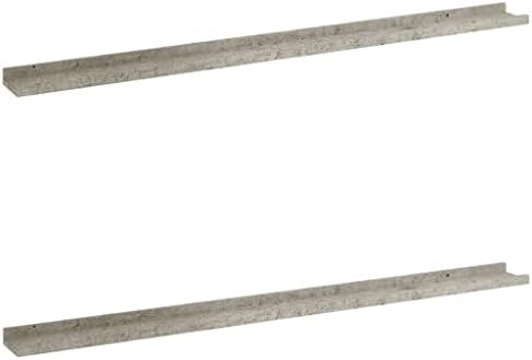 vidaXL 4x Wall Shelves Hanging Display Racks Floating Shelves Ledges Indoor Furniture Decoration Living Room Bedroom Grey 40x9x3 cm