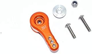 Aluminum 25T Servo Horn With Built-In Spring (3 Positioning Holes) For Arrma 1:8 KRATON / OUTCAST / NOTORIOUS / TYPHON / KRATON V5 / NOTORIOUS V5 / 1:7 INFRACTION / LIMITLESS - 5Pc Set Orange