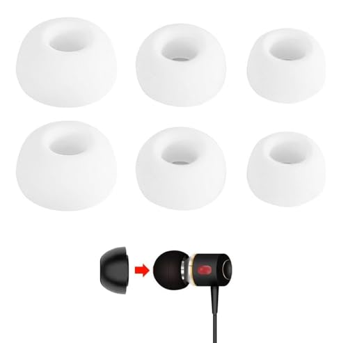 Just Accessories 18 X White Replacement Silicone In-Ear Earphone Headphone Earbuds Tips Gels Eartips Rubber Spare (Mixed)