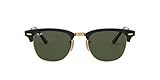 ray ban folding aviator Ray-Ban Clubmaster Folding, Occhiali Da Sole Unisex Adulto, Multicoloured (Black/Green 901), 51 mm Taglia Produttore