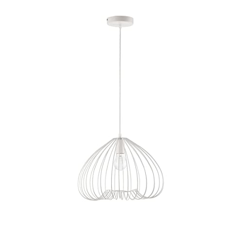 Luminosa Merano Argentia 37cm Filaire Cadre Suspension Plafonnier Blanc Métal Blanc LED E27