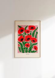 Toile fleurs MAIMANG tableau abstrait 40x60cm pour habiller un mur vide de salon