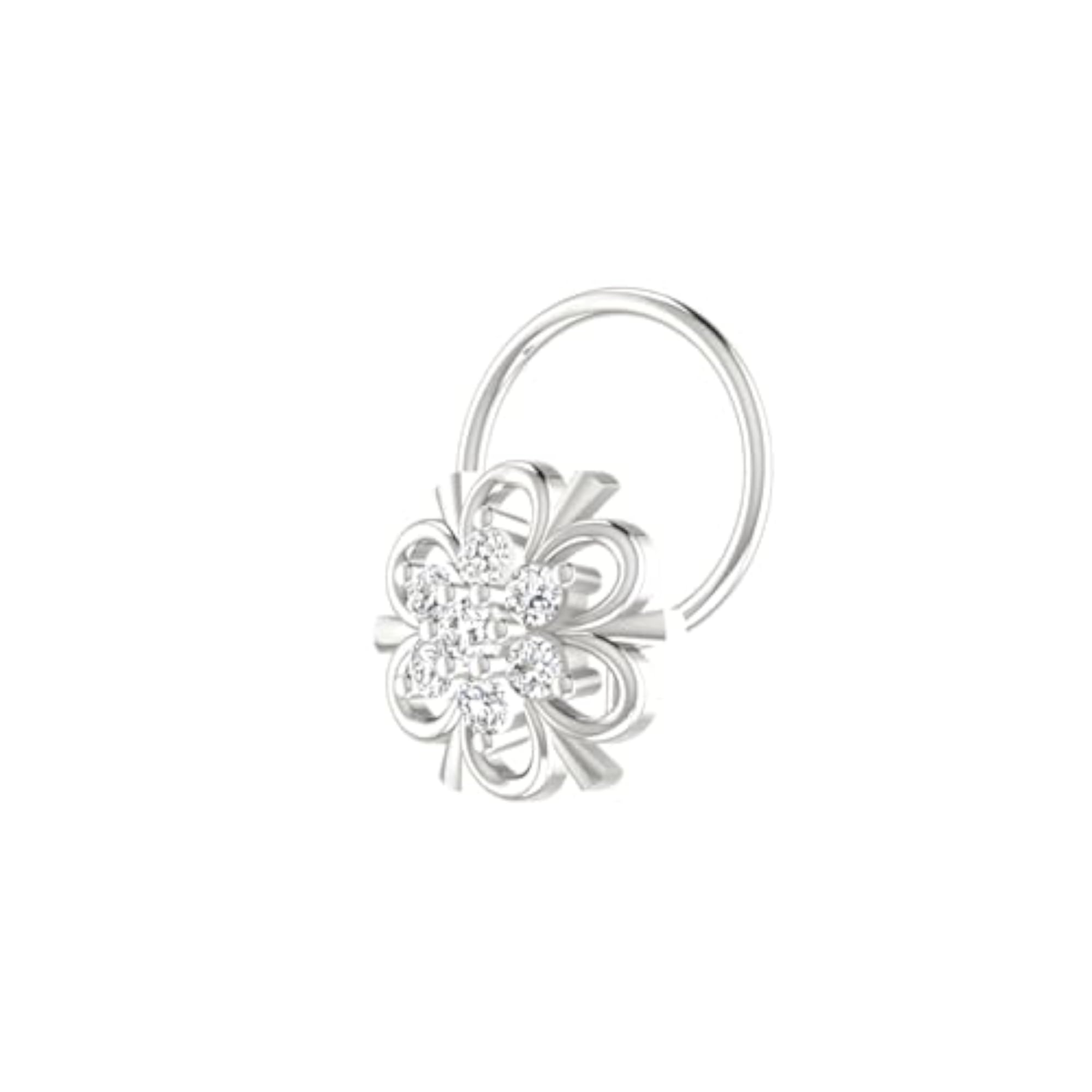 Women's 9K BIS Hallmarked White Gold Stud Nosering