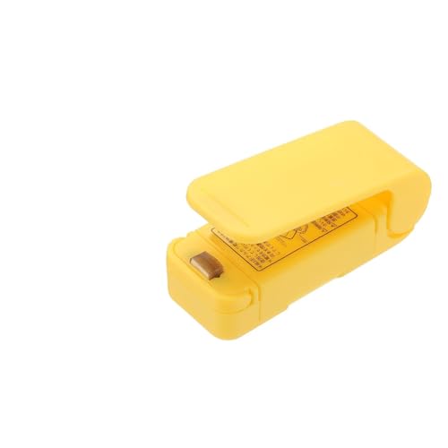 PATIKIL Portable Mini Sealing Machine, Handheld Food Heat Vacuum Sealers Magnetic Mini Bag Sealer for Plastic Bags Snacks Storage, Yellow(Battery Powered)