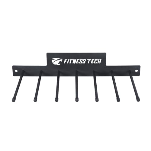Soporte de pared para esterillas fitness y organizador de bandas elásticas
