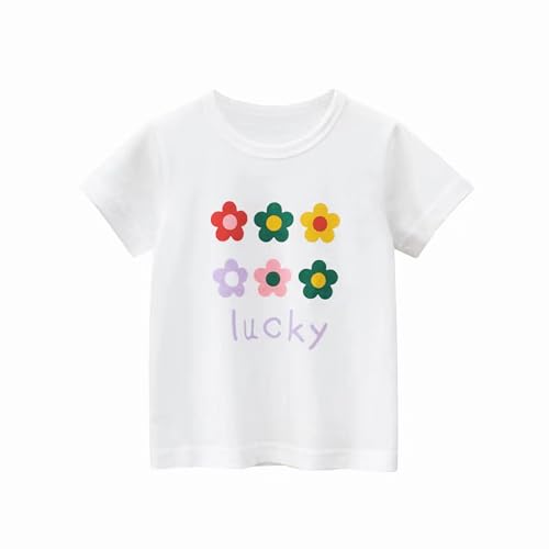 Image of 100% Cotton Girls T-Shirt 2-Pack Cute Tops Casual Soft Printed Toddlers Tees Layering 18Months-8Years