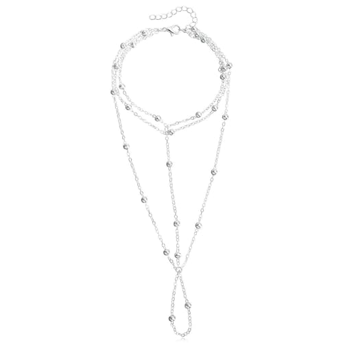 Genérico Exotic Multi-Layer Foot Chain, Women's Metal Chain Instep Chain, Court Style Stainless Steel Foot Ornaments