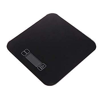 GlobalNiche® 15kg/1g Kitchen Scales LCD Display Measure Tool Waterproof Cooking Food Glass C1 Color Black