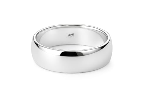 Image of Sechi 925 Sterling Silver Plain Customized Band Ring for Mens and Women | 925 Stamped Stacking Thumb Finger Ring Boys & Girls | Gift for him her | Chandi Ring | Thumb Ring |Unisex Jewellery