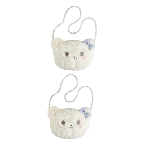 Fourre-tout pour femmes en peluche ours doux avec bandoulière chaîne dorée