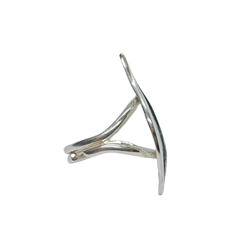 Bague feuille en argent 925 fait main anneau ajustable de créateur - 3