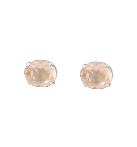 Boucles d'oreilles quartz rose et argent 925 pour femme chic
