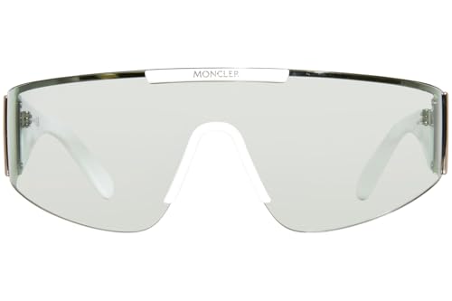Moncler Sunglasses ML 0247 Ombrate 21N Shiny Optical White, Palladium/Aqua Len2