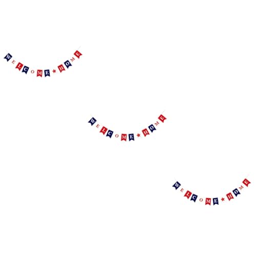 PRETYZOOM 3pezzi Banner Decorativo Welcome Home Blu e Rosso Ghirlanda Per Feste e Eventi Perfetta Per Decorazioni Di Compleanni e Ritrovi