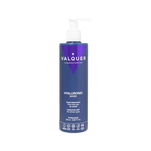 Valquer Mascarilla Ácido Hialurónico Hidratante y Reparadora. Tratamiento Capilar Zero con Pantenol, Keratina y Aloe Vera. Revitaliza y Protege el Cabello Dañado y Seco. Todo tipo de pelo. 275 ml.