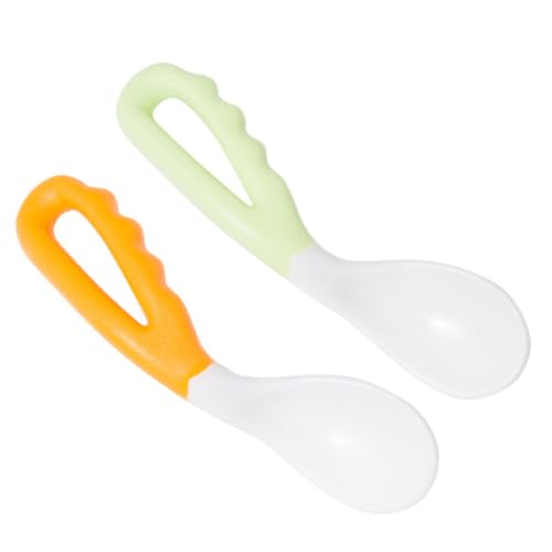 MOLUCKFU 4 Stück Trainingslöffel Kleinkinder-utensilien Utensilien Zum Füttern Von Babys Babyutensilien -löffel Zur Selbstfütterung Babybesteck Babylöffel Zum Füttern Pp