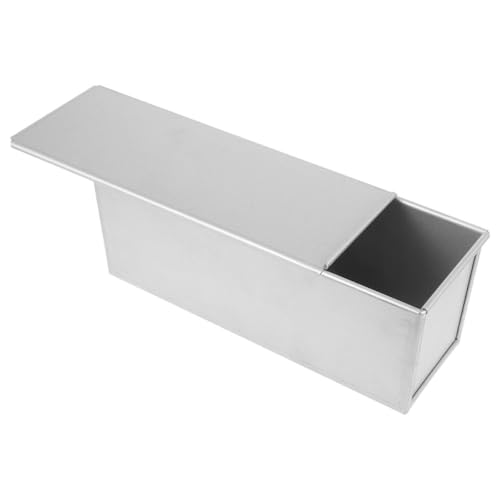 Kichvoe Molde para Pan Tostado de Aleación de Aluminio con Tapa Deslizante, Antiadherente, Capacidad 900 G, Molde para Hornear Pan Casero y Tostadas, Utensilio para Cocina Hogar