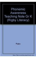 Paperback Phonemic Awareness Teaching Note Gr K (Rigby Literacy) Book