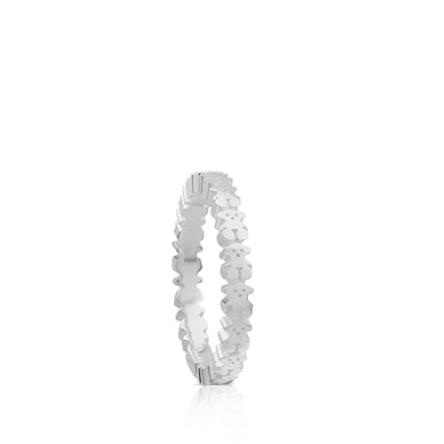 Reviews de Tous Silver del mes. 41 TOUS Anillo de Plata de Primera Ley para Mujer con Motivo de Oso, Talla 18, 1 cm de Ancho, Elegante y Versátil, Colección Straight