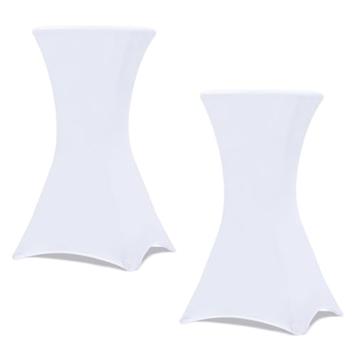 IDMarket - Lot de 2 Housses Blanches pour Table Haute Pliante 105 CM
