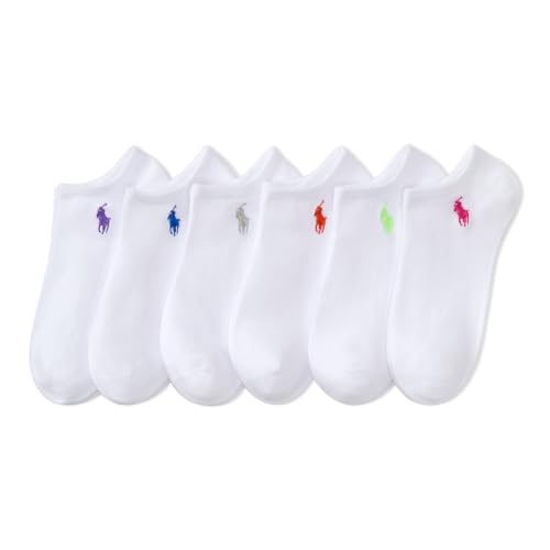 Image of POLO RALPH LAUREN Women's Flat Knit Low-Cut, White Assorted, 3.5-9 UK