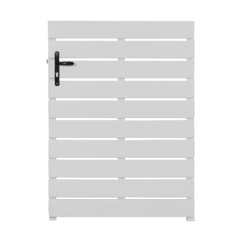 Gefradis Portillon PVC Blanc Largeur 100 cm x Hauteur 140 cm ajouré Lyon - poignée à Gauche Fabrication française