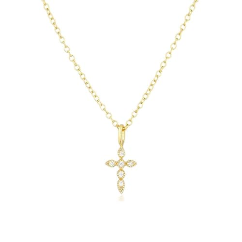 Collier croix en argent sterling chaîne fine et pendentif chrétien pour femme et homme
