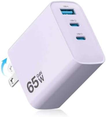 （17:00時点） PD 充電器 65w【2025新設計・超軽量・超低温】安全で低温 折りたたみ式プラグ Type C 急速充電器 タイプc USB-C スマホ PSE認証済み 出張・旅行 PD3.0/QC3.0/PPS/SCP規格 MacBook/iPad/iPhone 16/Android その他機器対応（ムラサキ）