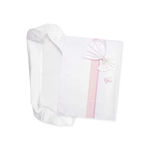 Reviews de Sábanas para capazos - solo los mejores. 50 Filet - Juego de sábanas para capazo Blanco y Rosa, Compuesto por 1 sábana con Esquinas, 1 sábana Superior con Cinta Aida para Bordar y 1 Funda de Almohada, 100% algodón,...