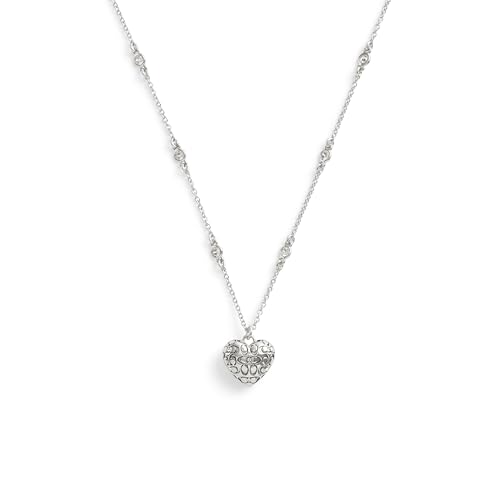 COACH Women's Signature Quilted Heart Pendant Necklace2
