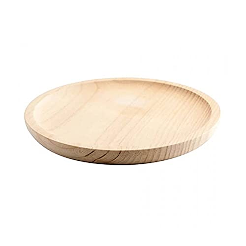 Tradineur – Plato de madera especial para pulpo, de 25,6 cm de diámetro y 2,1 cm de alto, vajilla madera, vajilla para comida, tabla pulpo, pizza, fuente para alimentación (1, 26 cm)