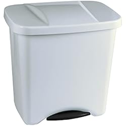 Denox 24160.050 Pedalbin Ecológico 50 litros, Blanco, 475x360x480 mm