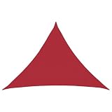 Ccslina Sonnensegel 160 g/m² Rot 3x3x4,2 m HDPE Dreieck Sonnenschutz UV-Wind- und wasserdurchlässig Schattenspender für Garten Terrasse Balkon Outdoor
