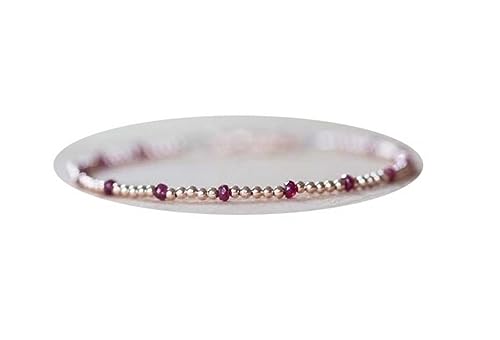 Bracelet perles argent sterling or rose facetté 2mm LKBEADS bijou fin femme