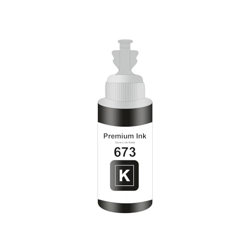Image of T673 Compatible Refill Ink for Epson L805, L800, L1800, L810, L850 Printer - Compatible Ink Bottle for Epson T673 Ink Code (T673 Black Ink 1 Pcs)