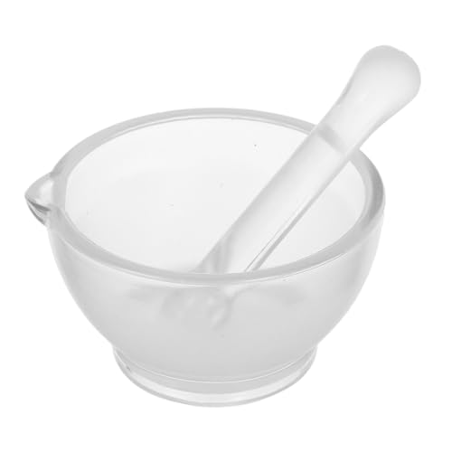 WEKADRIN Mortaio e Pestello in Vetro per Medicina e Spezie Strumento da Laboratorio Farmaceutico Trituratore Aglio e Miscelatore Polveri per Cucina e Farmacia Facile da Pulire e Portatile