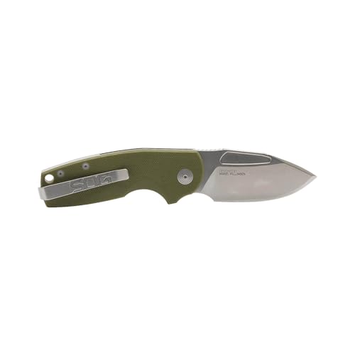 SOG Stout SJ Everyday Carry Portable Outdoor Camping Folding Knife | Ambidextrous Carry | CRYO D2 Steel Blade | Slip Joint, OD Green/Stonewash, Presentation Box - Image 4