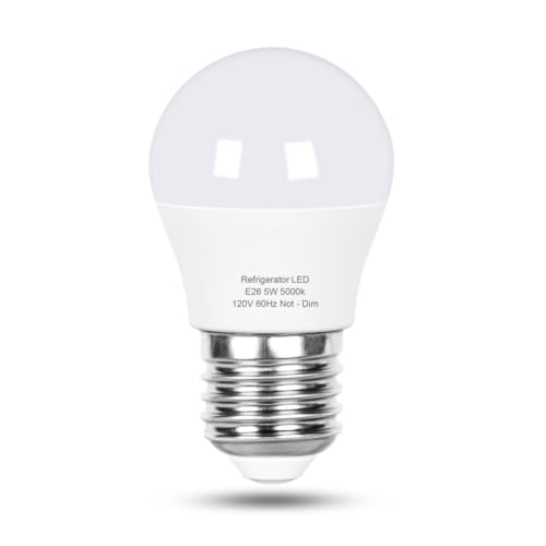 Image of Vgogfly LED Refrigerator Light Bulb 40W Equivalent 120V A15 Fridge Waterproof Bulbs 5 W Daylight White 5000K E26 Medium Base Freezer Ceiling Home Lighting Lamp Non-dimmable(1 Pack)