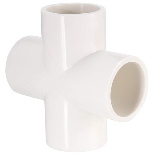 TOP-VIGOR 2 accesorios de tubería de PVC de 4 vías de 25 mm, accesorios de codo de esquina en T, tubos de agua, conectores de junta cruzada, adaptadores para estante de bricolaje, jardín, invernadero