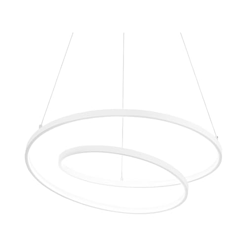 Image of Ideal Lux OZ Dimmable Swirl Integrated LED Pendant Ceiling Light White, 3000K