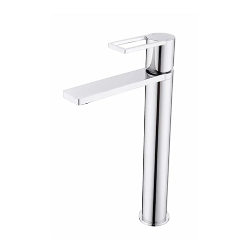 JQQJZLC Grifo de baño Fregadero Alto de Grifo de Cuenca Alta Grifo Gourmet Gourmet grewbasin Grifo Caliente y fría Chapado Cromado (Color: Grifo Cromado)