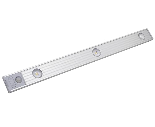 Techly 368253 - Luz LED delgada recargable por USB con sensor de movimiento, 40 cm, color plateado