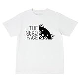 [オリメイク] ネコフェイス 猫 tシャツ 面白tシャツ 文字 ホワイト 6XLサイズ